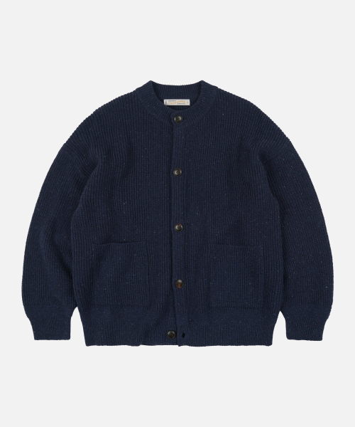 BOCACI Wool Round Cardigan — шерстяной круглый кардиган, navy
