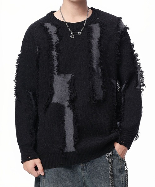 Distressed knit pullover «Damege Design» — вязаный пуловер aimoha neo