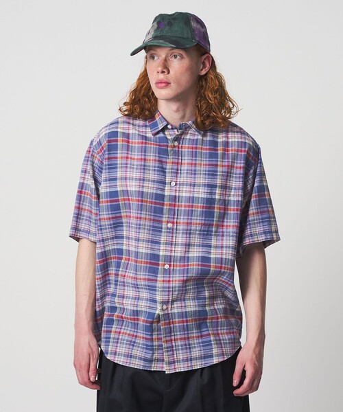 UNITED ARROWS & SONS Madras check regular shirt / шорты‑слив