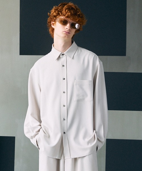 Unisex Frieren Stripe рубашка с отложным воротником, regular fit, Maison Special