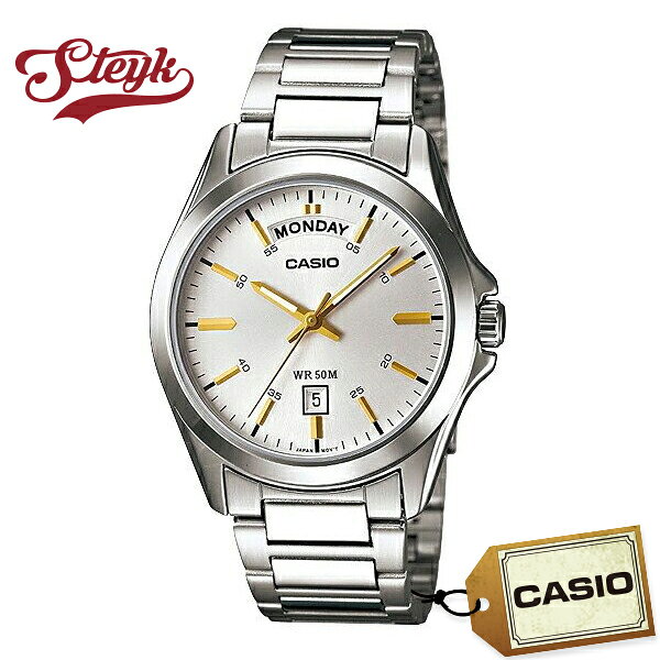CASIO MTP-1370D-7A2 мужские наручные часы, аналог, белый циферблат, стальной браслет