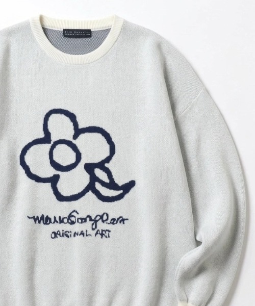 MARK GONZALES джерси с принтом-надписью, надпись «Heart/Angel/Flower», редизайн, мужская