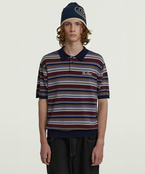 Script Knit Polo — вязаная рубашка поло, цвет Navy