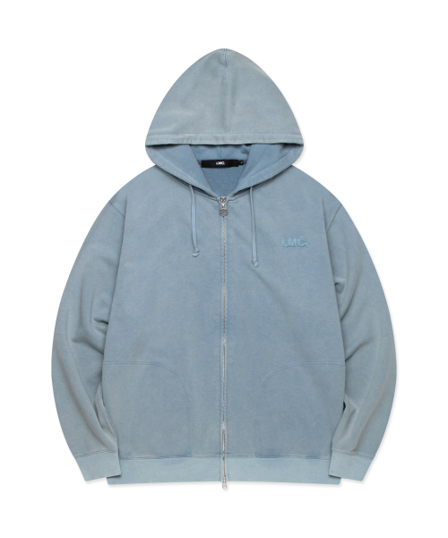 Washed OG Applique Zip Up Hoodie — потертая толстовка на молнии с аппликацией, синий