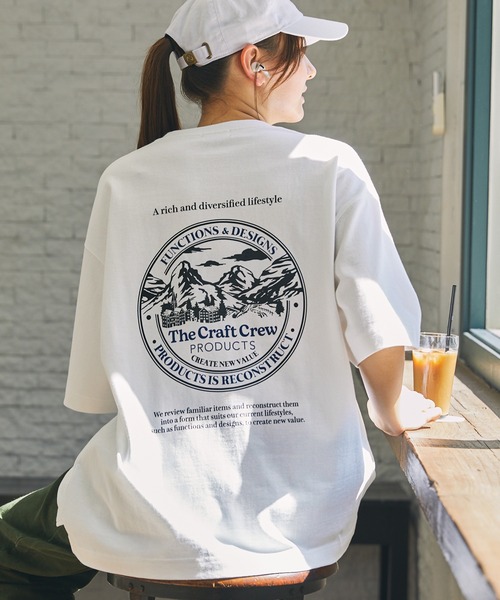 Heavyweight Fan Tshonal Fabric Big Silhouette Back Print Crewneck полуприлегающая футболка с принтом, полукороткий рукав (THE CRAFT CREW PRODUCTS)