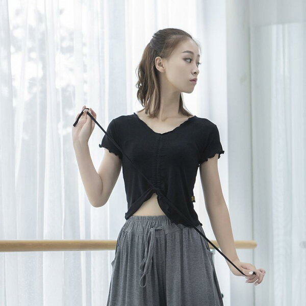 T-shirt Ladies Dance Wear: полуприлегающая танцевальная футболка, короткий рукав, топ, аэробика, шорт-эксайз размер