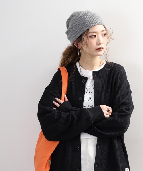 JEMORGAN waffle crew neck кардиган