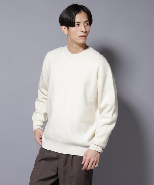 Wool cashmere кремовый пуловер — плотно вязаный