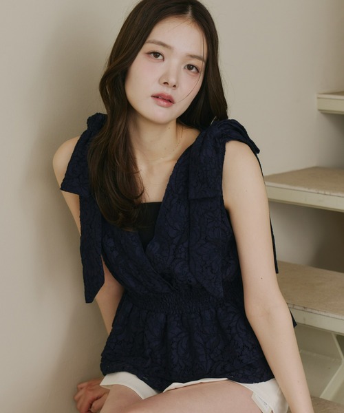 Leasey ribbon peplum blouse — блуза с пеплумом и лентой
