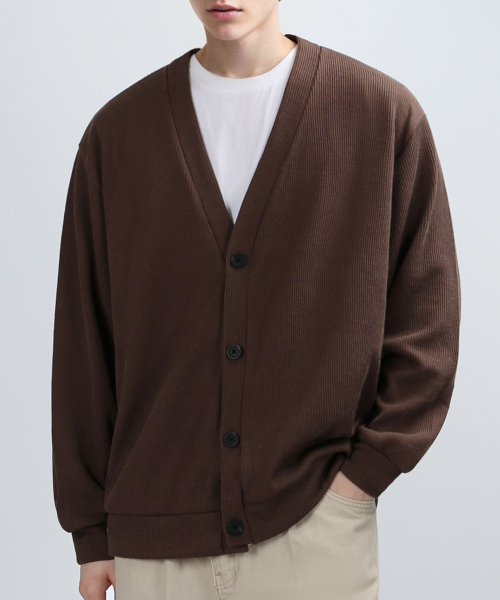 [OVER‑FIT] GAFF TEX CARDIGAN (Brown) — оверсайз кардиган GAFF TEX, коричневый