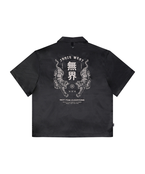 MUGETIGER — сёрф‑ниа open‑collar shirt (чёрный)