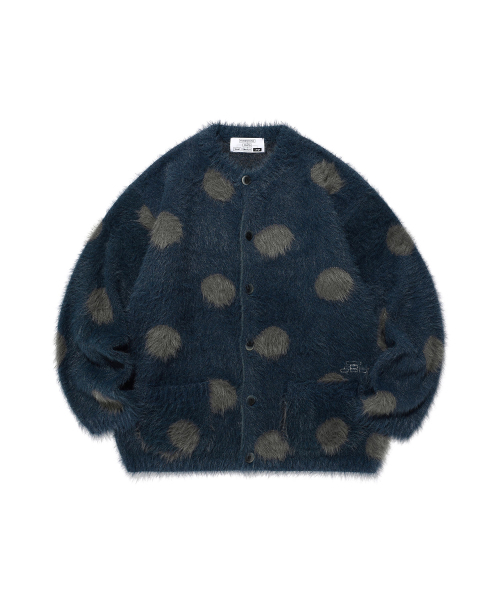 FFATS DOT CARDIGAN_NAVY (NG2EFUK682A) — кардиган в горошек, тёмно‑синий