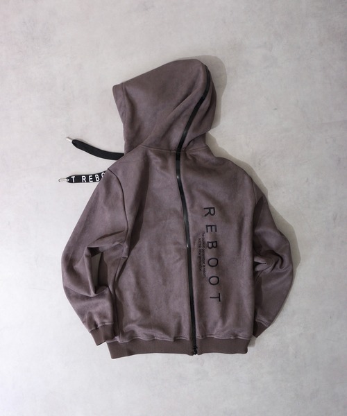 Cut suede zip‑up hoodie — худи на молнии из резаного замша, unisex