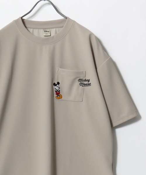 2026SS Disney / Дисней оверсайз Mickey Mouse刺繍Pocket半袖Tシャツ редиc мужские футболки