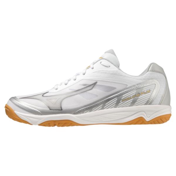 Mizuno Fly (универсал) волейбольные кроссовки V1GA233009 (белый × серебристый × золотой)