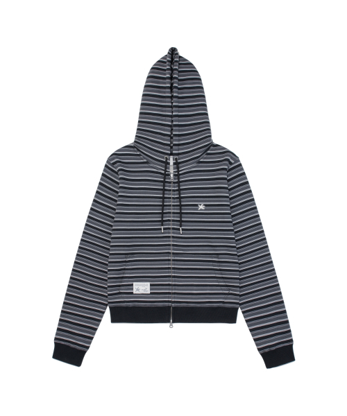 TCM stripe стандарт худи на молнии (черный)