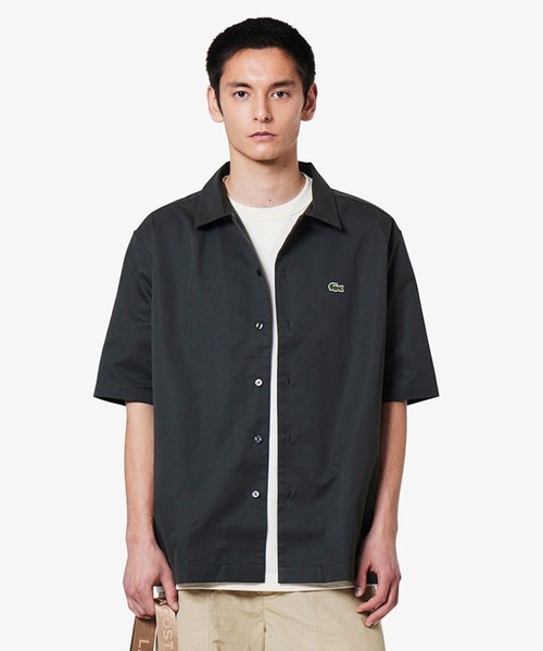 Shirku blend open collar shirt