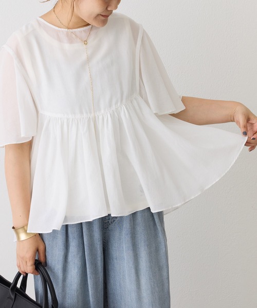 Shear popup lam blouse — шелковистая блузка с наслоением