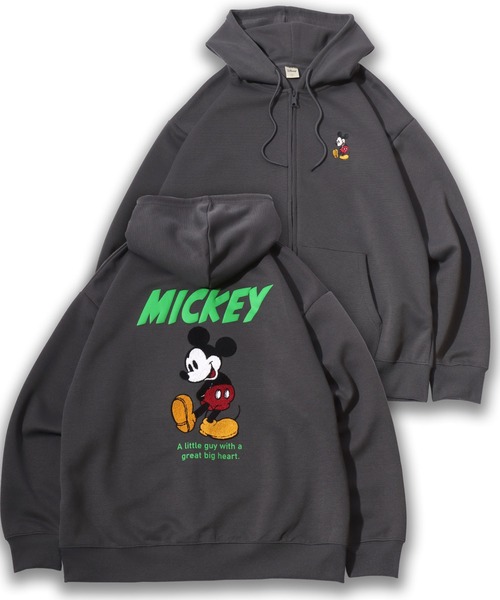 Disney 2026AW Mickey Oversized Rip‑land Bowler Sweet — априк/сагарабрек刺繍, полноразмерная куртка‑парака (мужская)