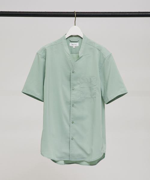 No collar V-neck футболка с коротким рукавом