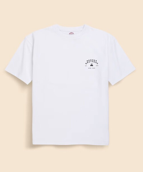 USA cotton jersey — белая футболка с графикой «Heavyweight»