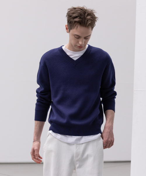 Soft Cotton V-neck футболка [Navy]