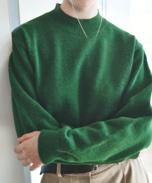 UNISEX Pond Mockneck Knit — трикотажный свитер зелёный