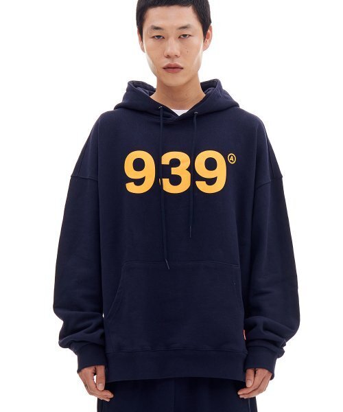 939 LOGO HOOD (NAVY) — худи с логотипом 939 (тёмно‑синий)