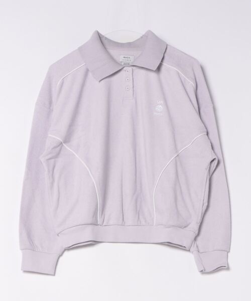 [Только в фирменном магазине] RVCA Ladies ALL TIME TERRY LS POLO SHIRTS поло с длинными рукавами [модель весна‑лето 2024] / мужской покрой