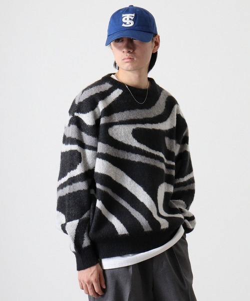 Marble crew neck sweater — мраморный свитер унисекс с круглым вырезом