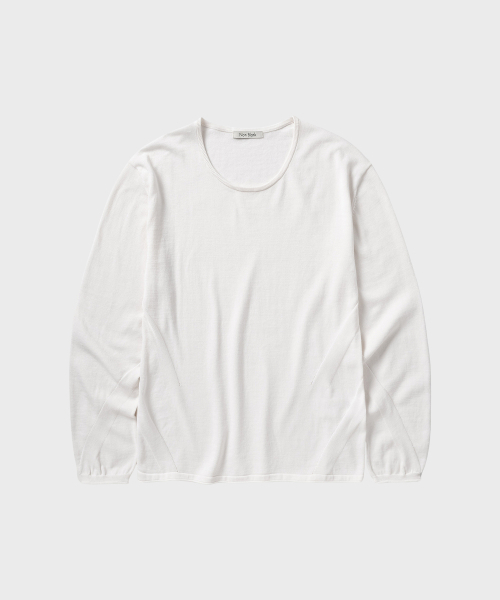 Painted U‑neck L/S knit — длинный трикотаж U‑вырез, белый