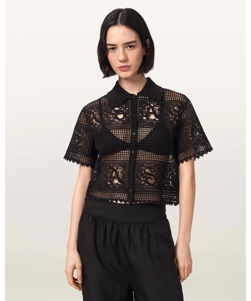 KYRA — вязаное укороченное поло (crochet cropped polo)
