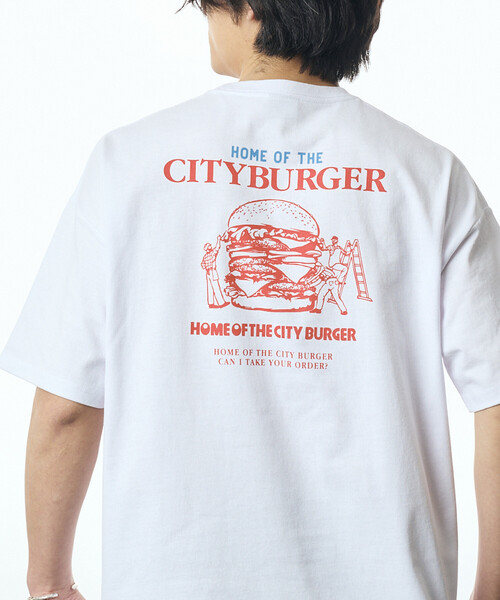 Ограниченная серия — Big Sleeve Backprint / Club Neck T‑shirt «City Burger»