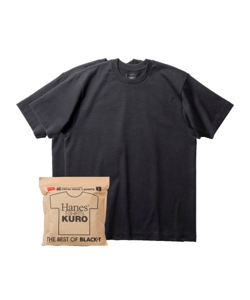 [Hanes] мужская KURO 2 шт. комплект черная классическая футболка