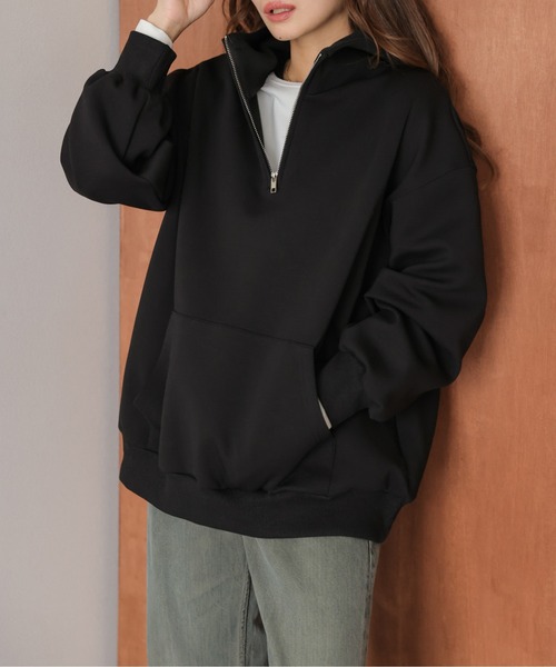 [подкладка мех] half-zip паркет пальто