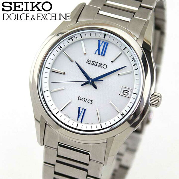 [подарок] Seiko DOLCE & EXCELINE кварцевый наручный часы солярный MEN SADZ185 металлический браслет белый/синий формальный подарок для мужчин