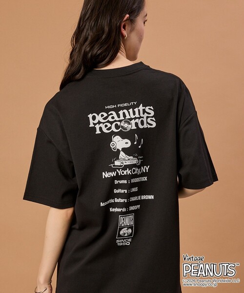лимитированная коллекция PEANUTS футболка Big Silver Et Backprint Club T Records