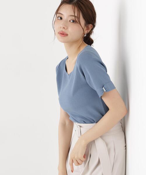 рубашка с ребристыми манжетами knit night top / 1216270802