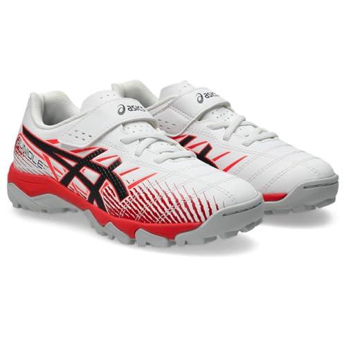 Футбольные бутсы Asics JUNIOLE 7 TF бело‑ярко‑красные, размер 18.0, ширина 2E
