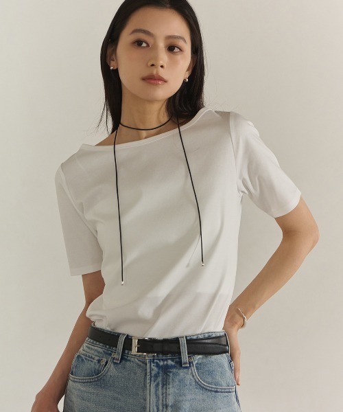 [WEB限定] Широкая футболка с короткими рукавами T-Shirt (Silk-touch cut)