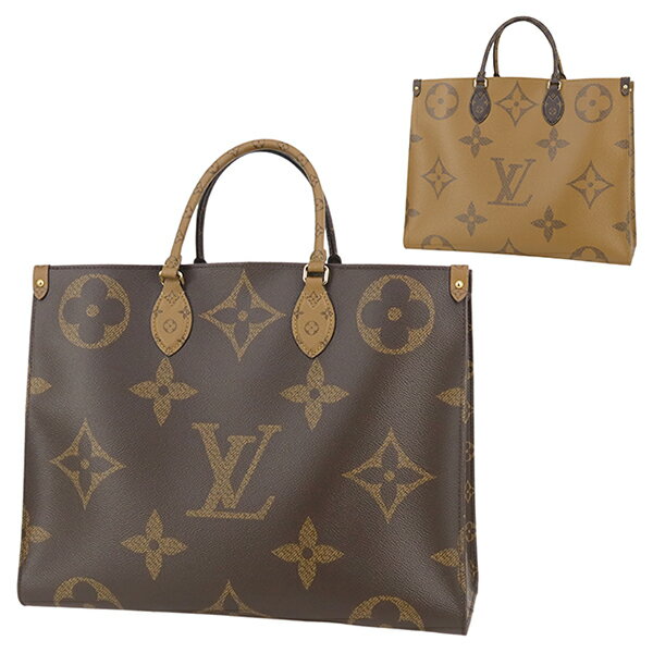 Сумка-тоут Louis Vuitton OnTheGo GM Monogram Giant Reverse Brown 2-way, формат A4, дамская сумка/деловая сумка, большая сумка-тоут