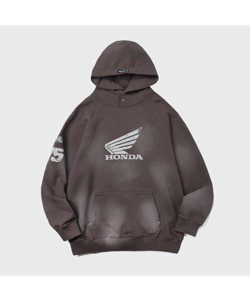 Honda Damage Washing Hoodie, цвет Charcoal